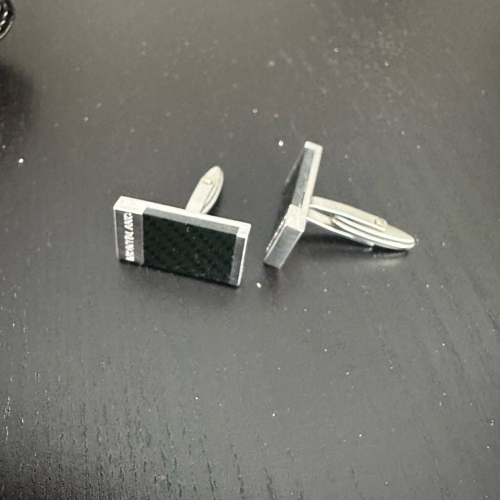 Montblanc Silver and Black Cufflinks